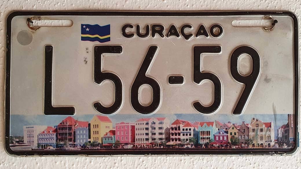 The Curacao license plate from 2009 until 2026