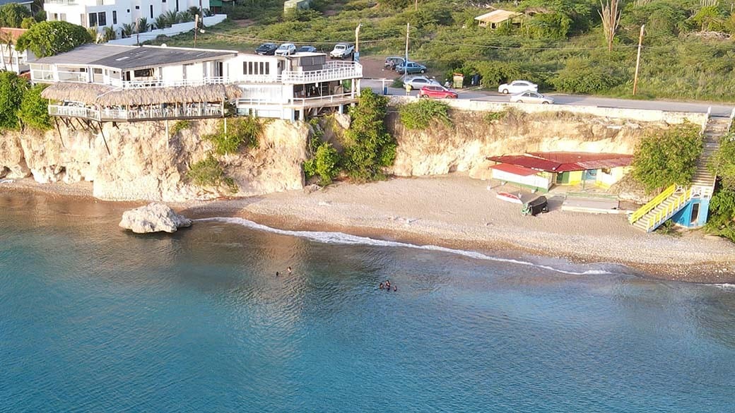 Blue View and the small public beach Playa Forti which is reached via stairs