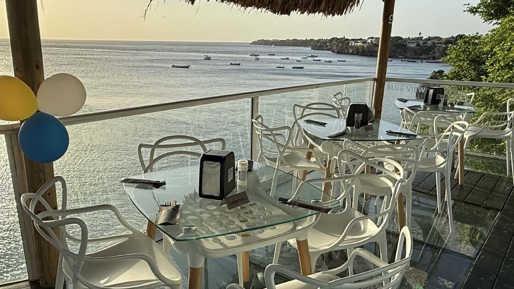 Sitting on glass floor and enjoying a fantastic sunset