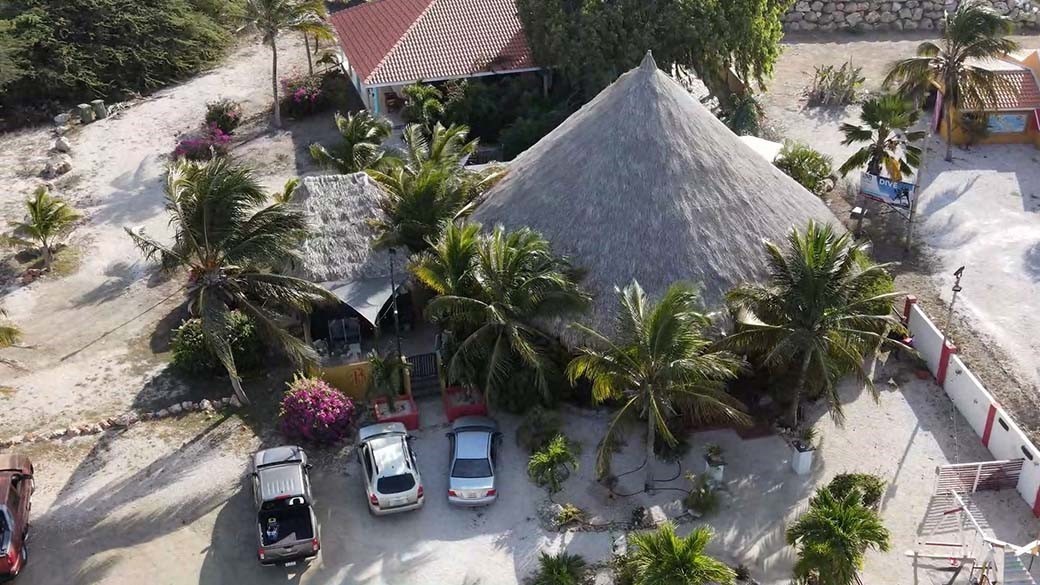 Palapa of the restaurant De Buurvrouw in Curacao