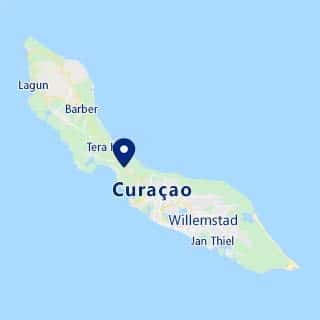 De Buurvrouw on a map of Curacao