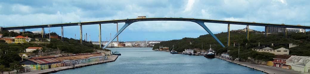 Queen Juliana Bridge in Willemstad, Curacao