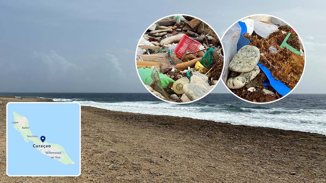 Der Norden von Curacao. an dem Mikroplastik an die Strände gespült wird