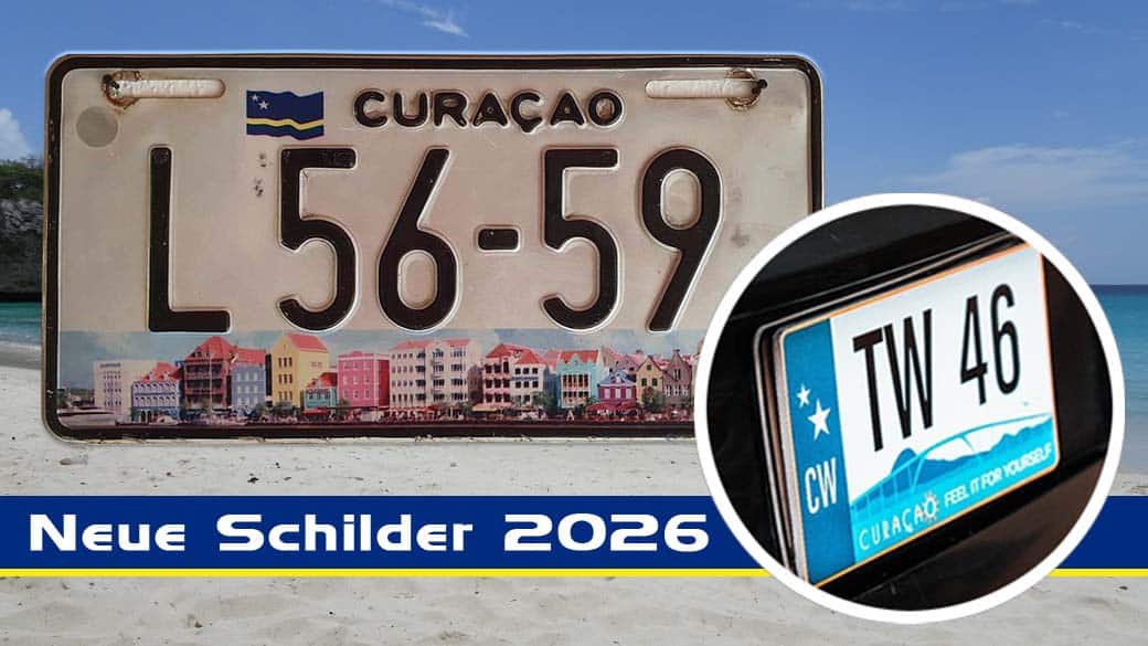 Das neue Kfz-Kennzeichen für Curacao ab 2026 - Königin Juliana Brücke statt, wie bisher, Handelskade