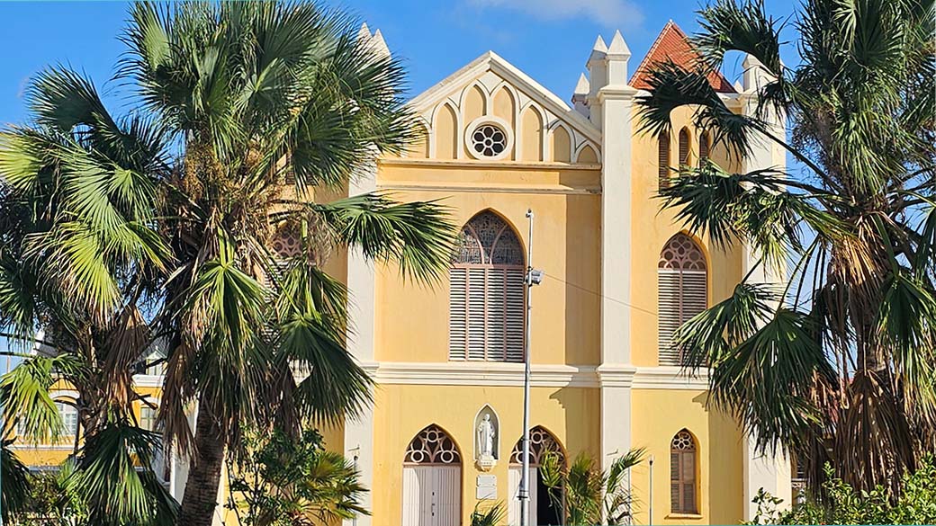 Ein koloniales Gebäude auf Curacao