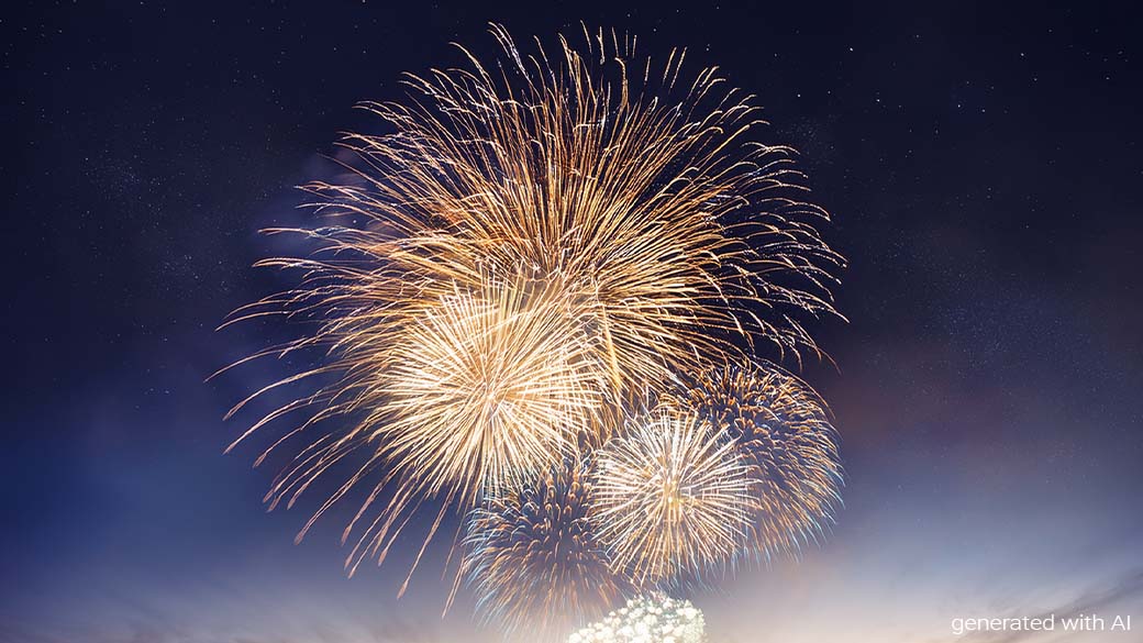 Spektakuläres Feuerwerk (AI Symbolbild)