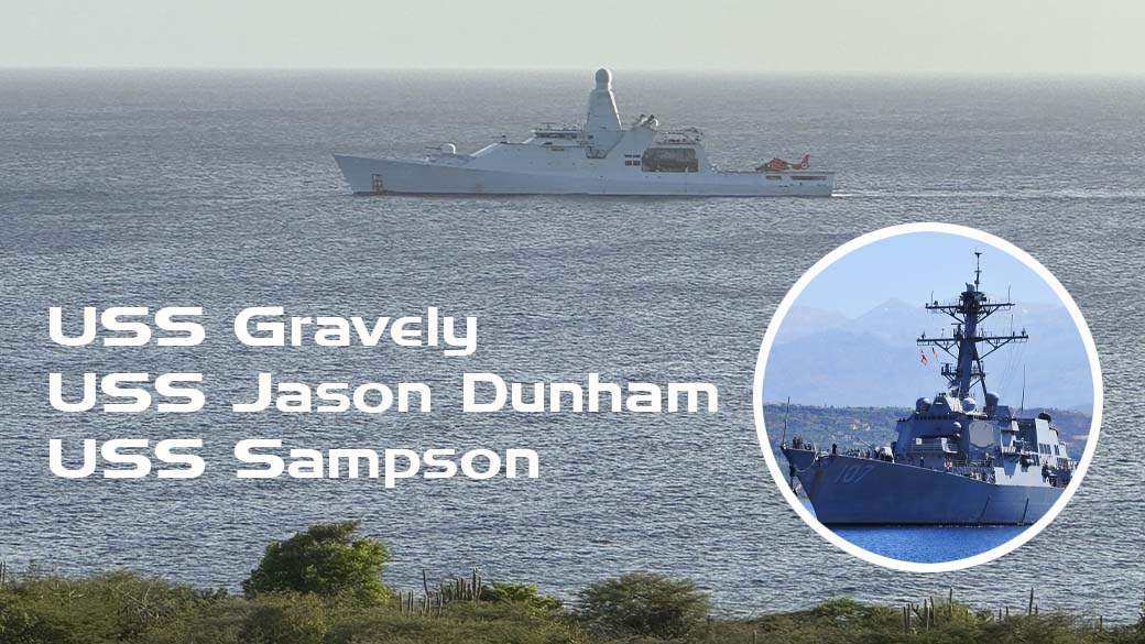 Zerstörer der US Navy kreuzen vor Curacao / Venezuela