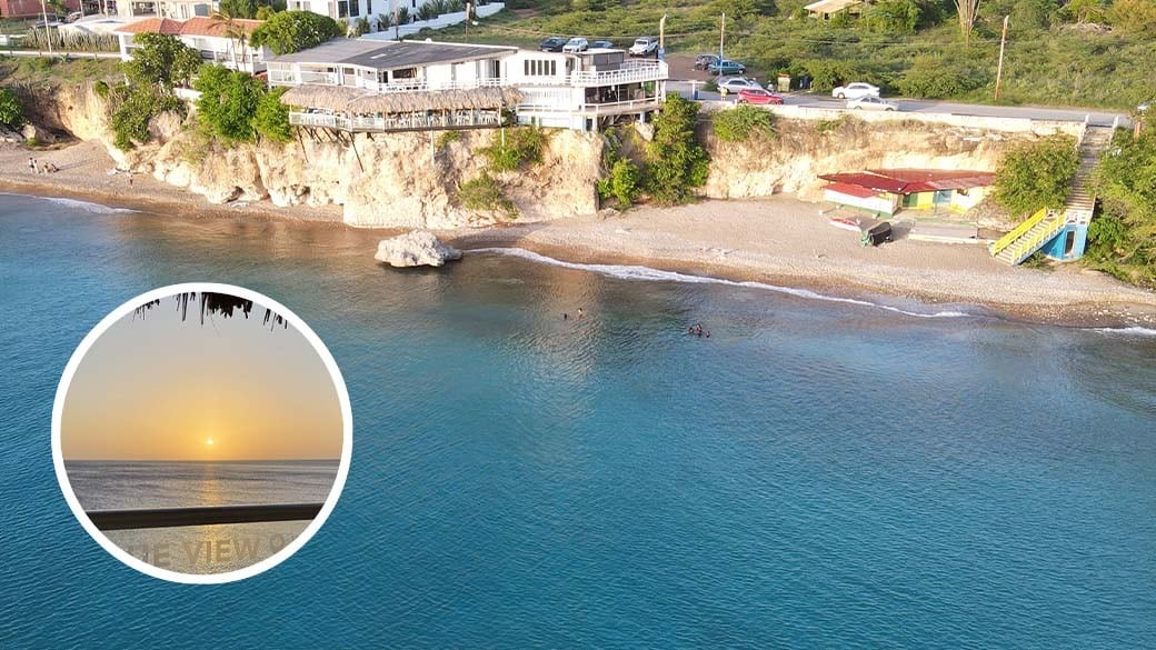 Blue View Sunset Terrace in Westpunt mit dem Strand Playa Forti - aus der Luft aufgenommen